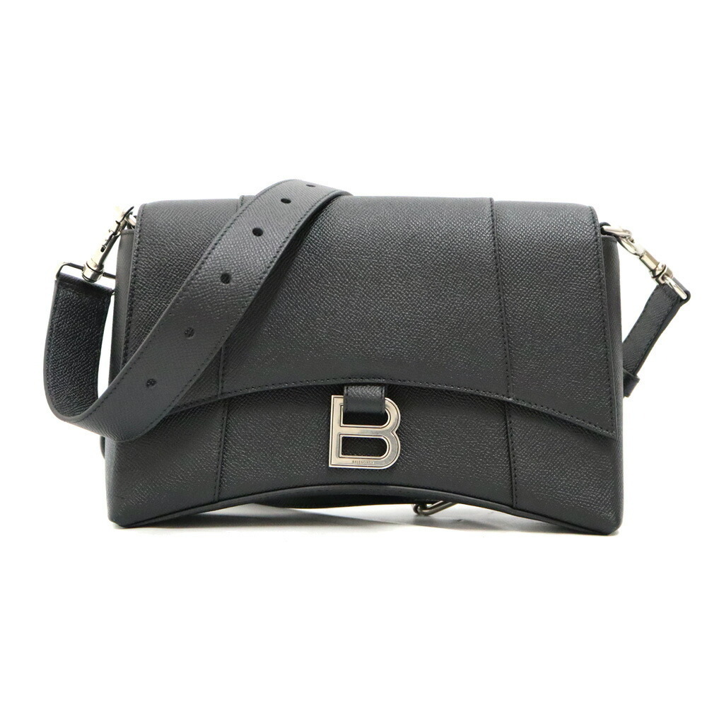 Balenciaga Downtown Shoulder Bag Leather Black - Picture 1 of 6
